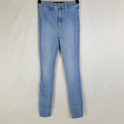 Jeans Hollister Juniors 1 azul cintura ultra alta jeans lavagem leve 23x26,5 - Imagem 1 de 4