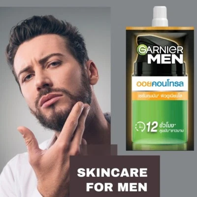 7ml Serum Face Cream Oil Control Garnier Men 12H Shine Turbo Light White x 1 pcs - Image 1 of 4