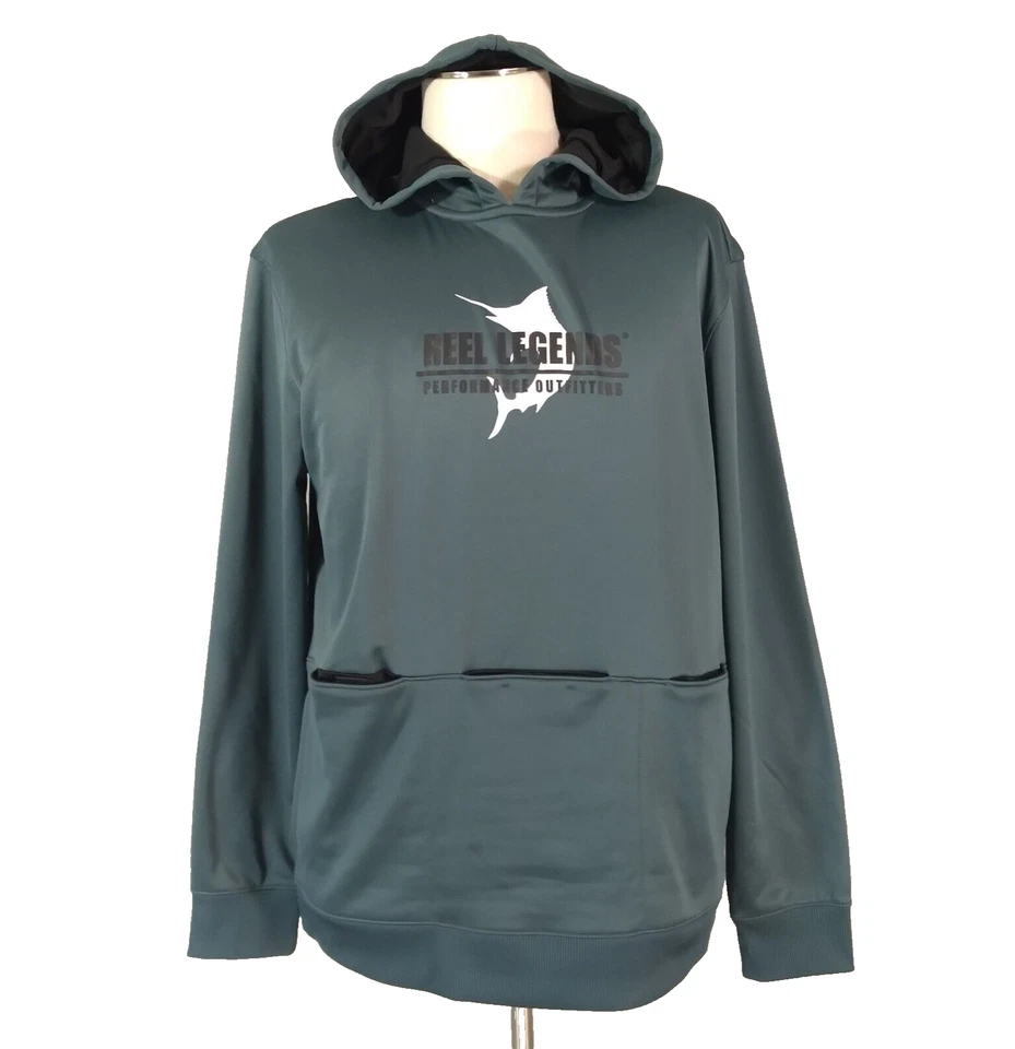 Reel Legends hoodie sweatshirt sweater Men's large Blue outdoor Fishing Marine - Image 1 of 4