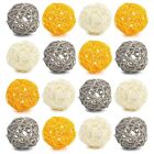Decorative Balls For Bowl Centerpiece,16Pcs  Rattan Balls 2.8 Inch Yellow6594