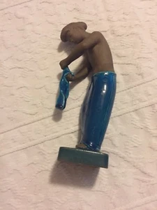 ROYAL COPENHAGEN South Seas Native Woman Aqua & Brown 10" Artist Signed - Picture 1 of 7