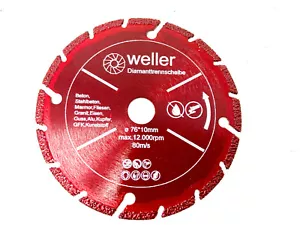 Allesschneideblatt Diamanttrennscheibe passend für BOSCH GWS 10,8 12 12V 76 BTI - Bild 1 von 3