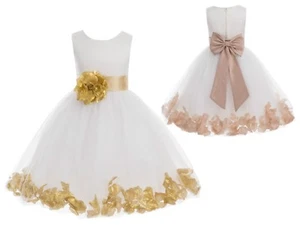 Flower Girl Dress Rose Petals Dresses Communion Dress Wedding Pageant Dresses - Picture 1 of 45