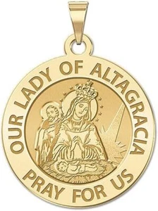 PicturesOnGold.com Our Lady of The Altagracia Religious Medal in Gold and Silver - Picture 1 of 7