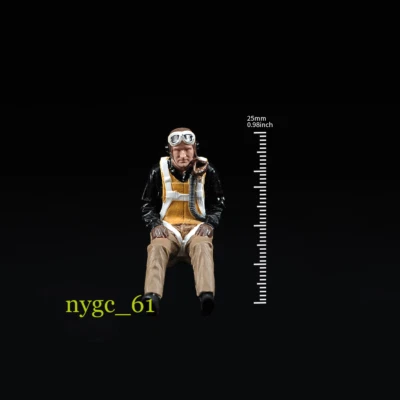 1/48 Scene Props WWII US Male Pilot Miniatures Figures For Cars Vehicle Model - Image 1 of 4