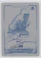 2015 Bowman Chrome Printing Plate Cyan 1/1 Dominique Brown Rookie Auto RC s1i