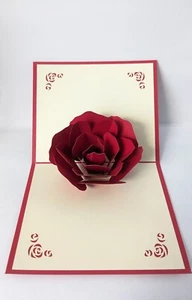 Rose Valentines Day Pop up Card Pop-Up Card 3D Popup Greeting Card - Picture 1 of 3