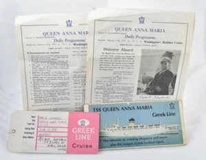1973 TSS Queen Anna Maria Lot-Deck Plan-Newsletters-Tag-Boston-Kalapotharakos - Picture 1 of 7