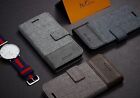 For XiaoMi 14 Ultra, Luxury Hybrid Leather Matte Canvas Wallet Stand Case Cover