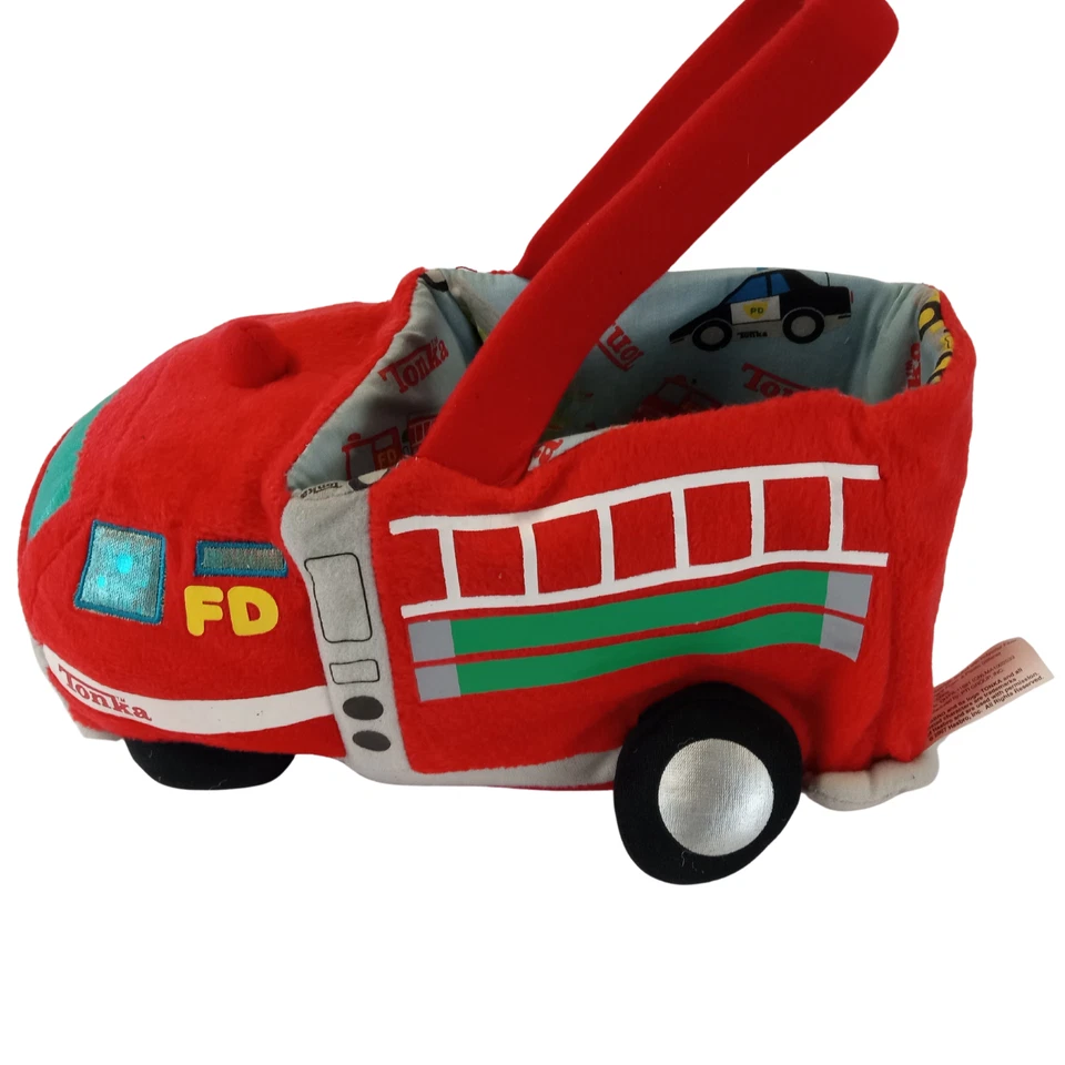 Tonka Fire Truck Plush Basket - Red Soft Toy with Handle - Image 1 of 4