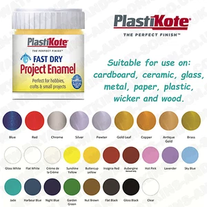 PLASTI-KOTE FAST DRY WATER BASED ENAMEL PAINT  HOBBY CRAFT PROJECT DIY 59ML JAR - Picture 1 of 32