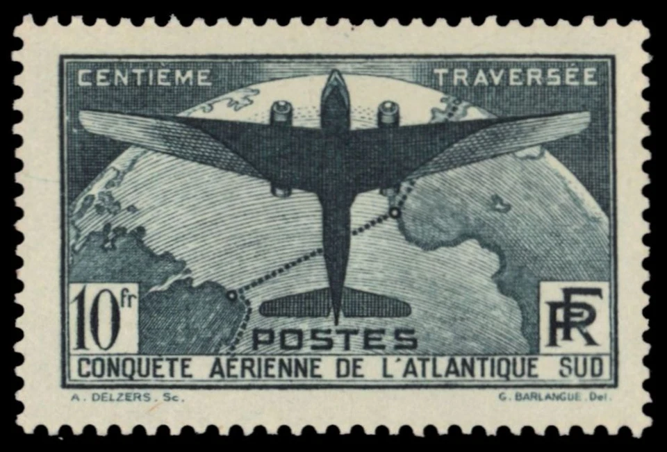 FRANCE C17 (Mi327) - Plane over South Atlantic Map (pf31690) - Image 1 of 1