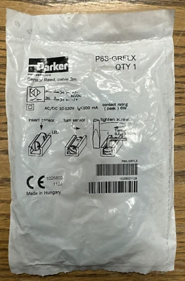 PARKER P8S-GRFLX SENSOR REED 10-120V AC/DC 6W WITH 3M CABLE   *NEW IN BAG* - Image 1 of 2