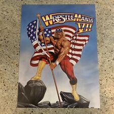 Affiche imprimée WWF WWE Hulk Hogan Wrestlemania VII Pro Wrestling 12” x 16”