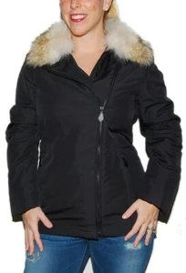 $1295 Ralph Lauren Womens Winter Jacket Quilted Puffer Coat Fur Black Medium - Picture 1 of 5