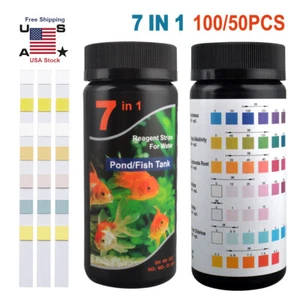 100/50x Aquarium Test Strips Fish Tank 7IN1 PH Water Test Strips Kit Freshwater - Picture 1 of 10