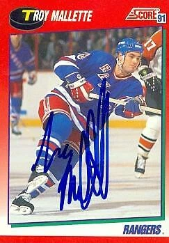 Troy Mallette autographed Hockey Card (New York Rangers) 1991 Score #178 - Image 1 of 1