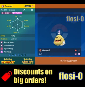 6IV Shiny Greavard Pokemon Scarlet and Violet - Picture 1 of 1