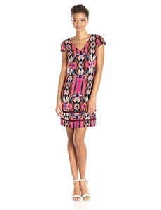 Laundry BY Shelli Segal Women's Cap Sleeve  A-Line Magenta Pink Dress Size 2 - Picture 1 of 6
