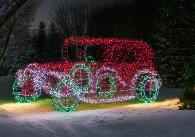 Festive Frames Lifesize Vintage Car Christmas Display Kit with Lights - Image 1 of 3