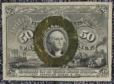 Washington 50c Fractional Currency - 2nd Issue (1863 - 1867) - Red Reverse! - Image 1 of 2