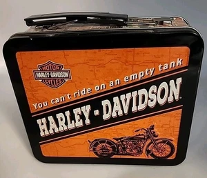 Harley Davidson Tin Metal Mini Lunch Box 6.35"x5.25" Trinket Box - Picture 1 of 8