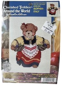 Janlynn Counted Cross Stitch Cherished Teddies Around The World Italy Sophia - Picture 1 of 5