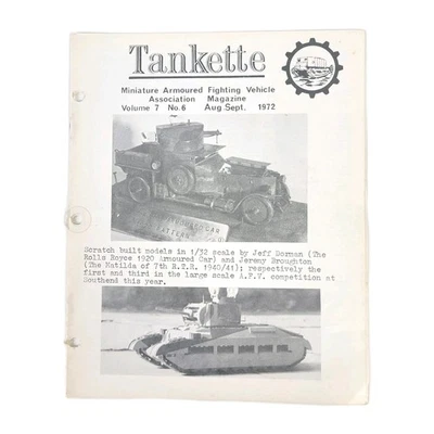 Tankette Miniature MAFVA Magazine~1972~Vol 7 No 6~German Artillery~Landrover Foto 1 de 4