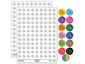 Paquete de pegatinas redondas de pañales gateando en bebé de dibujos animados simples - Imagen 1 de 20