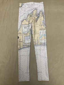 Art Of Where Topographical Leggings Martha’s Vineyard Map Womens Small - Picture 1 of 5