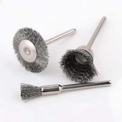 Cepillo de acero pequeño bolígrafo/rueda/tazón cepillos de alambre herramienta de pulido para eliminar óxido de metal Foto 1 de 4