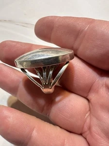 Ben Livingston BL Indianer Sterlingsilber Modernist ovaler Kuppelring Größe 7 - Bild 1 von 7
