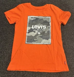 Levi's THE ORIGINAL T-Shirt Youth Medium Short Sleeve Crew Neck Graphic Orange - Picture 1 of 5