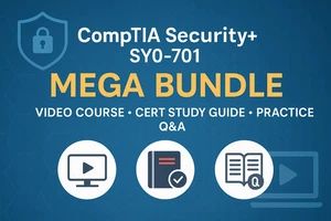 CompTIA Security+ SY0-701 Mega Bundle Kurs wideo Cert Przewodnik do nauki Praktyka Pytania i odpowiedzi - Zdjęcie 1 z 8