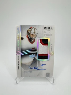 2023-24 Upper Deck Premier Leevi Merilainen TRUE Rookie Patch Auto  /249. - Image 1 of 2
