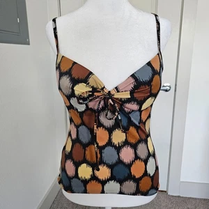 Victoria’s Secret Tankini Swim Top 34C Built-In Bra Multicolor Ikat Print - Picture 1 of 8