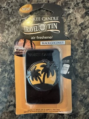 Black coconut (palm trees) travel TIN Yankee Candle!  ONLY 1 on eBay!! - Image 1 of 4