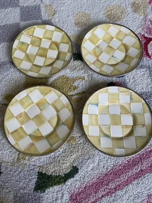 Plato platillo a cuadros de pergamino MacKenzie-Childs Foto 1 de 4