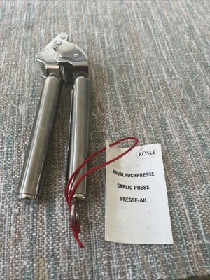 Rosle Mincing Garlic Ginger Press with Scraper Stainless Steel 9-inch 12895 NEW - Image 1 of 3