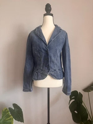 Chaqueta Blazer Anthropologie Pilcro and the Letterpress Mujer Denim Pequeña Foto 1 de 4