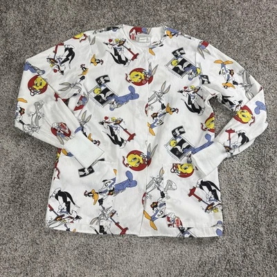 Vintage Looney Tunes Shirt Womens Small Cartoon Medical Scrub Bugs Bunny 90s - Image 1 of 4