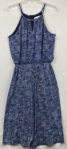 Mono recortado azul London Times para mujer 10 trabajo oficina verano cintura elástica corbata - Imagen 1 de 7