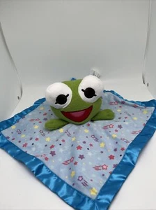 Disney Kermit Frog Security Blanket Muppet Babies Satin Edge Rattle Baby Lovey - Picture 1 of 6