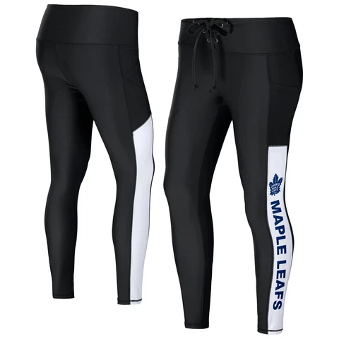 Women's WEAR by Erin Andrews Black Toronto Maple Leafs Leggings Cover