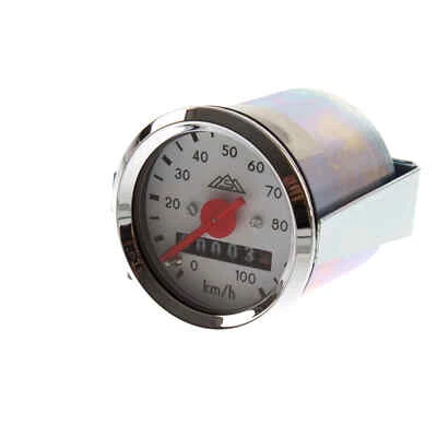 Tachometer Ø48mm, 100km/h-Ausführung, weißes Ziffernblatt - Simson KR51/1, SR4-2 - Bild 1 von 2