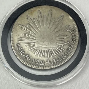 Mexico 1824 8 Reales Mo Hookneck Eagle Mexico City Mint First Republic - Picture 1 of 12