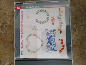 Janome Memory Card #102 Floral Art and Quilting Designs - Picture 1 of 3