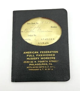 1928 American Federation Full Fashioned Hosiery Workers Union Briefmarkenheftchen Wisc - Bild 1 von 4