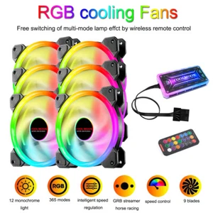 Manette PC Boîtier Ventilateur avec Contrôleur 12cm RGB Case Fan Set Boîtier Ventilateur - Photo 1/14