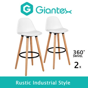 Giantex 2Pcs Modern Armless Bar Stools Kitchen Island Bench Counter Height Chair - Picture 1 of 35